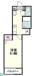 メゾン・クレール 1Kの間取図画像