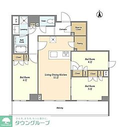 ディームス横濱神之木台 3LDKの間取図画像
