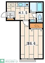 ピアヒルズ 1Kの間取図画像