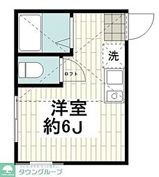 アーヴェル妙蓮寺2B棟 ワンルームの間取図画像