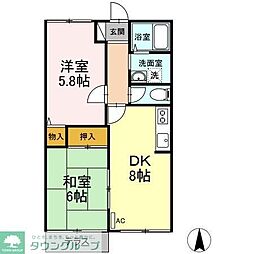 サニーハウス 2DKの間取図画像