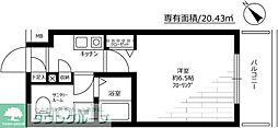 グリフィン新横浜・弐番館 1Kの間取図画像