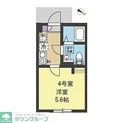 ネスト大倉山 1Kの間取図画像