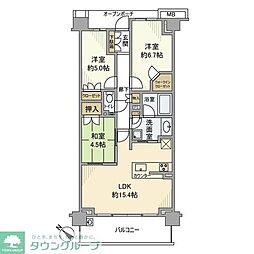 アリュール横濱新子安 3LDKの間取図画像