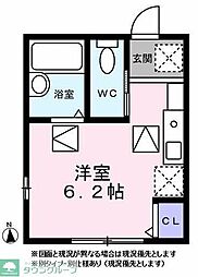 ガーデンハイツ岸根公園B棟 ワンルームの間取図画像