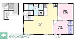 Globe House 2LDKの間取図画像