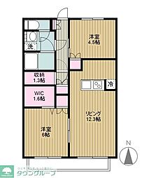 メゾン・菊名A棟 2LDKの間取図画像