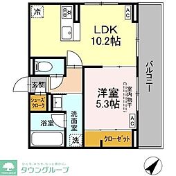 D Paina Namamugi III 1LDKの間取図画像