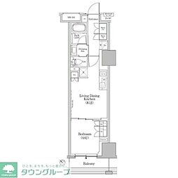 ザ・パークハビオSOHO新横浜 1LDKの間取図画像