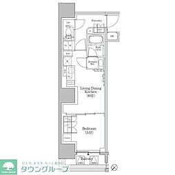ザ・パークハビオSOHO新横浜 1LDKの間取図画像