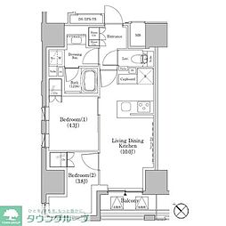 ザ・パークハビオSOHO新横浜 2LDKの間取図画像