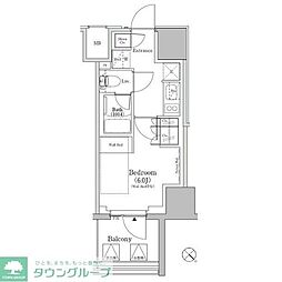 ザ・パークハビオSOHO新横浜 1Kの間取図画像