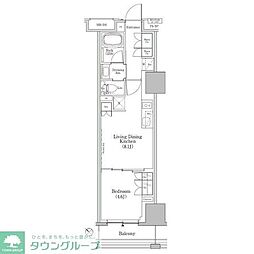 ザ・パークハビオSOHO新横浜 1LDKの間取図画像