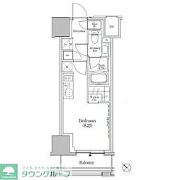 ザ・パークハビオSOHO新横浜 ワンルームの間取図画像