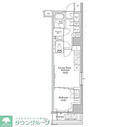 ザ・パークハビオSOHO新横浜 1LDKの間取図画像