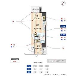 WORVE横浜伊勢佐木町 2LDKの間取図画像