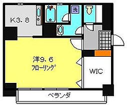 ブライトVヨコハマ ワンルームの間取図画像