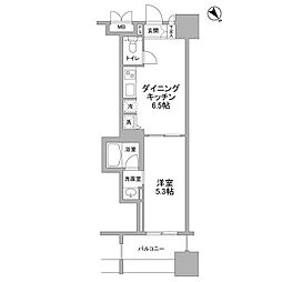 パークフラッツ横濱公園 ワンルームの間取図画像