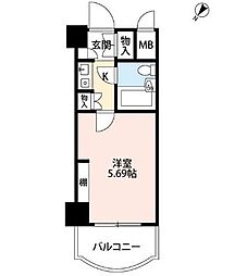 ホーユウコンフォルトレディース白楽 ワンルームの間取図画像
