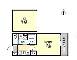 Floracion中山 1Kの間取図画像