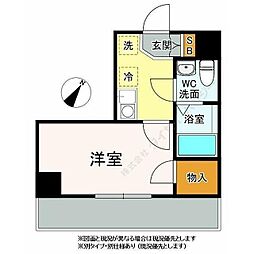 アーウィン羽沢 1Kの間取図画像