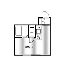 G・Aヒルズ山手2A棟 ワンルームの間取図画像