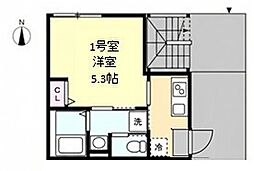 リアル綱島パークテラスA棟 1Kの間取図画像
