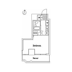 日神パレステージ石川町 1Kの間取図画像