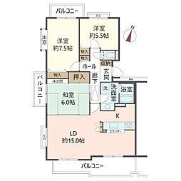 ノースアベニュー箕面おのはら1号棟 3LDKの間取図画像
