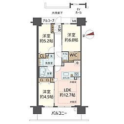 プレサンスロジエ池田五月山 3LDKの間取図画像