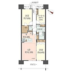 ジオ神戸中山手通 2SLDKの間取図画像