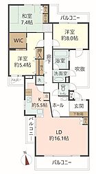 ルネジェームス山 3LDKの間取図画像