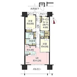 ジオ明石本町 2SLDKの間取図画像