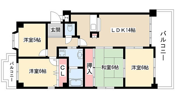 いづみハイツ平池 301｜愛知県名古屋市名東区社が丘４丁目(賃貸マンション4LDK・3階・83.04㎡)の写真 その2