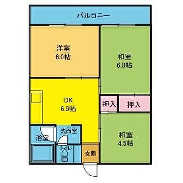 OS・SKYマンション城下 B6｜愛知県名古屋市守山区中新(賃貸マンション3DK・3階・45.36㎡)の写真 その2