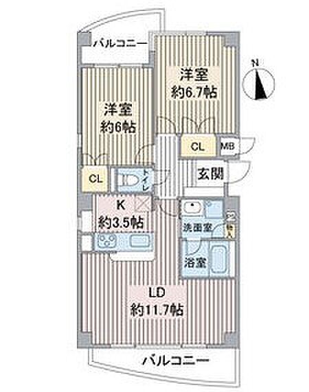 ビューテラス銀河 C｜愛知県名古屋市名東区高間町(賃貸マンション2LDK・2階・60.16㎡)の写真 その2