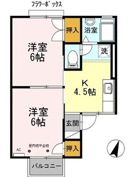 ホワイトコーポアサイI 202｜愛知県名古屋市名東区高針４丁目(賃貸アパート2K・2階・38.32㎡)の写真 その2