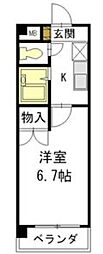 エクセルヒルズ 1Kの間取図画像
