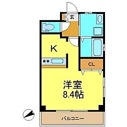 アネックスM&K 1Kの間取図画像