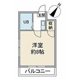 ヒルトップ平和ヶ丘 1Kの間取図画像