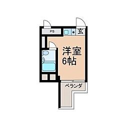 クロンド藤ケ丘 ワンルームの間取図画像