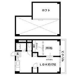 シーズンコート上小田井西1 1LDKの間取図画像