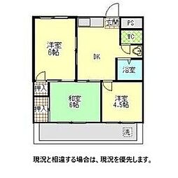 第2朝日ビル 3DKの間取図画像