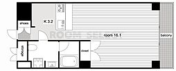 スクエア名駅南 1DKの間取図画像