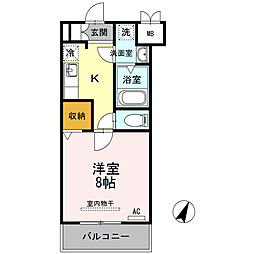 サニーコート・K 1Kの間取図画像