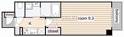 KSmart今池 1Kの間取図画像
