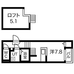 カーサフェリーチェW 1Kの間取図画像