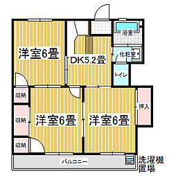今枝マンション 3DKの間取図画像