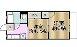 ハニリリカ2 2Kの間取図画像