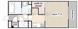 D-room岩塚 1Kの間取図画像